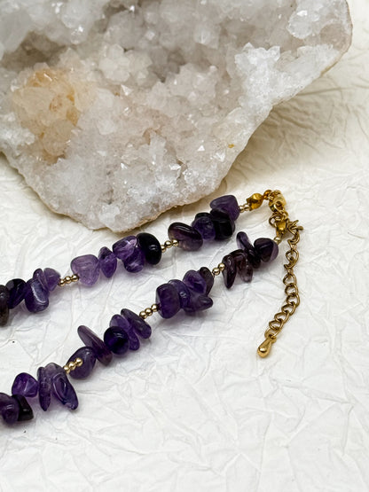 "Amethyst Awakening" Splitterkette | Gold & Silber | Amethyst