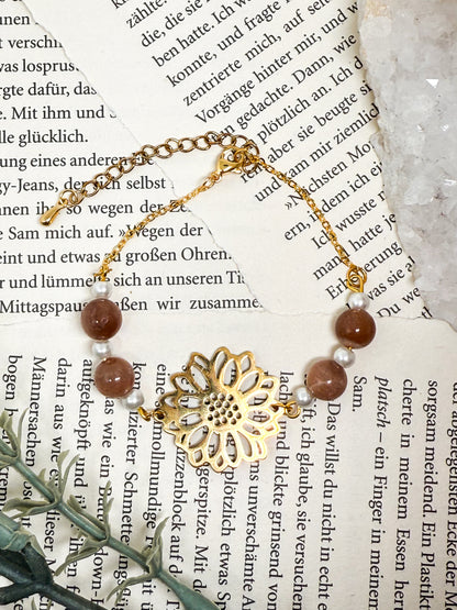 Sonnenstein Blumen Armand | Silber & Gold | Edelstahl