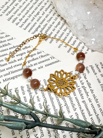 Sonnenstein Blumen Armand | Silber & Gold | Edelstahl