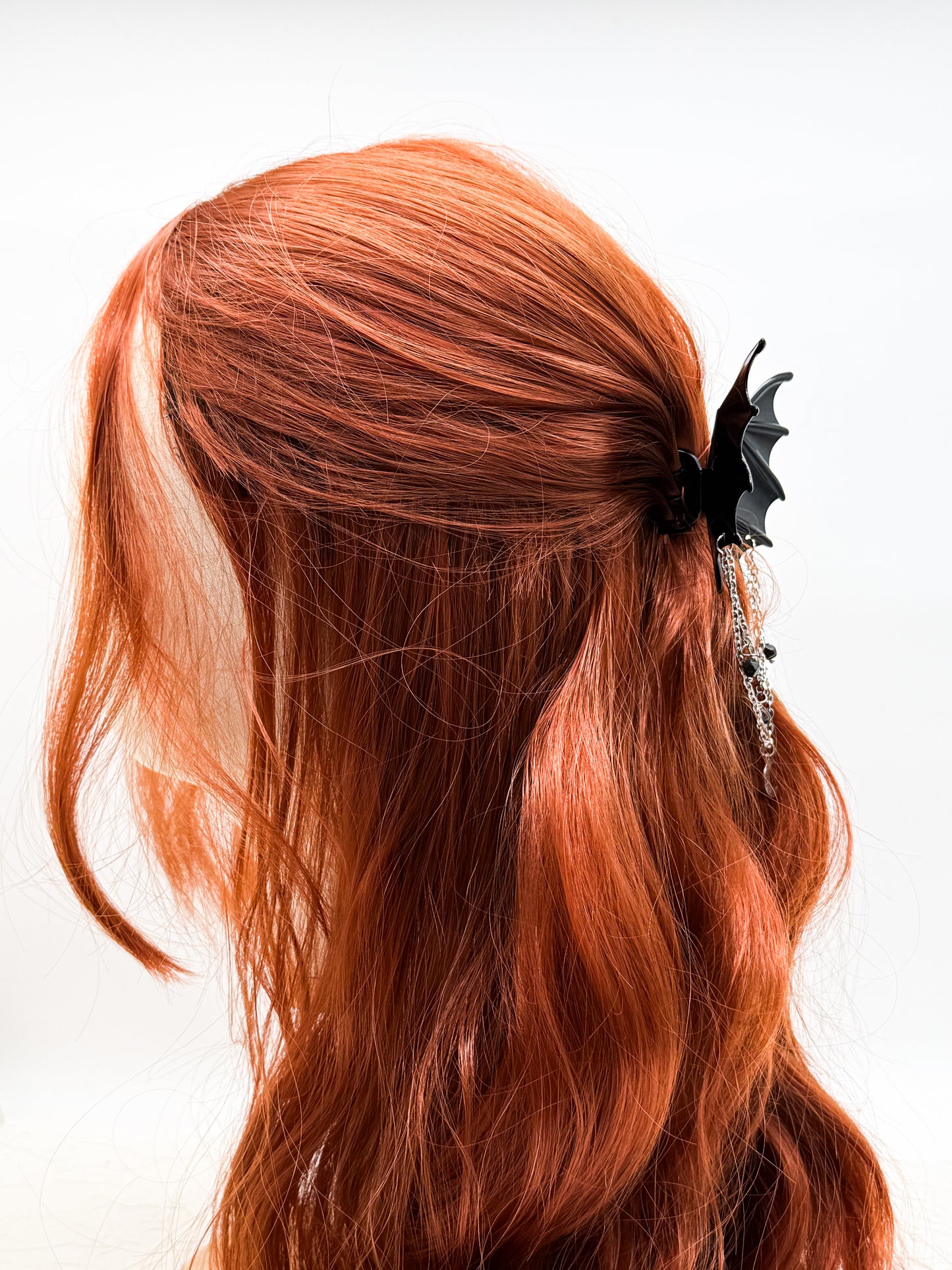 Fledermaus Haarklammer mit Obsidian | Gold & Silber