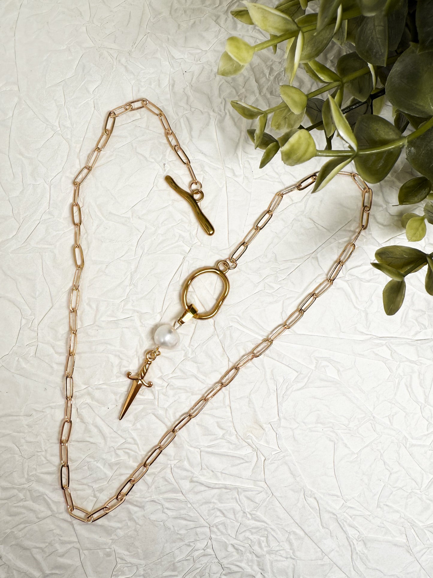 Ocean Fighter Kette | Gold & Silber | Süßwasserperle