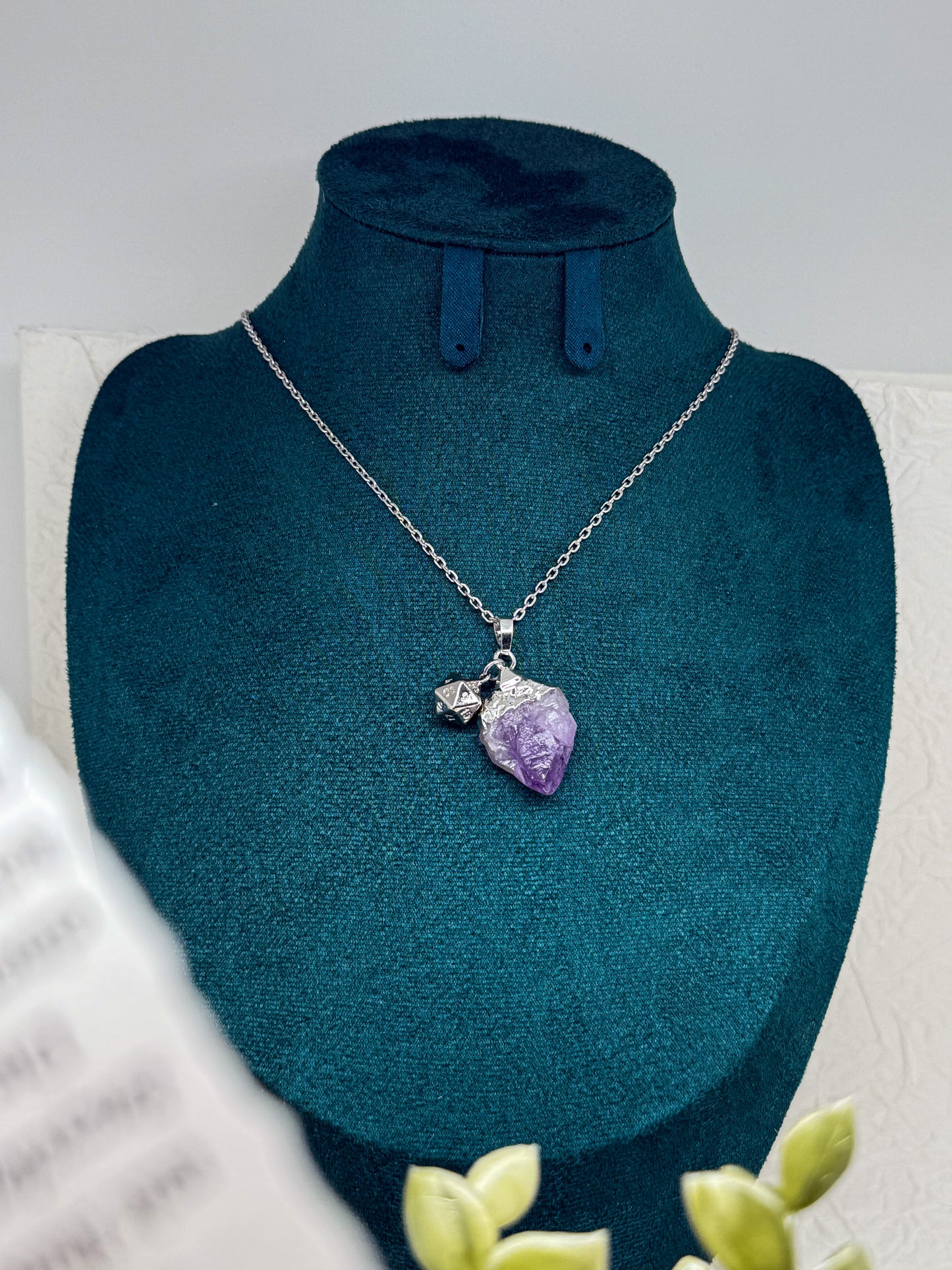 Schliche Dungeons and Dragons Kette mit Amethyst | Gold und SILBER | Edelstahl