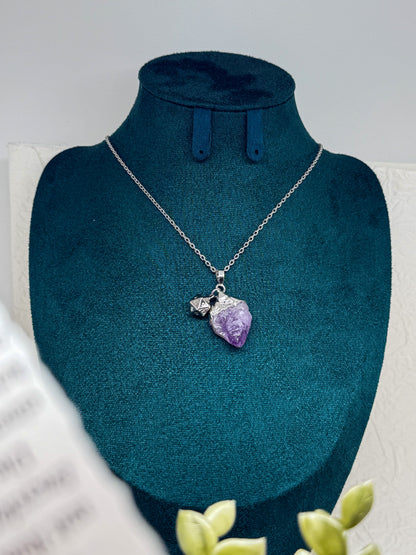 Schliche Dungeons and Dragons Kette mit Amethyst | Gold und SILBER | Edelstahl