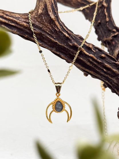 Witches Heart of Moonlight Kette | Gold & Silber | Labradorit