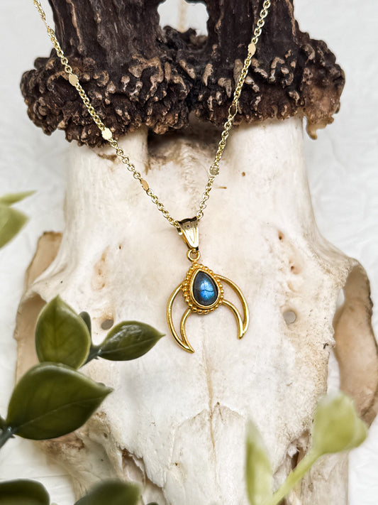 Witches Heart of Moonlight Kette | Gold & Silber | Labradorit