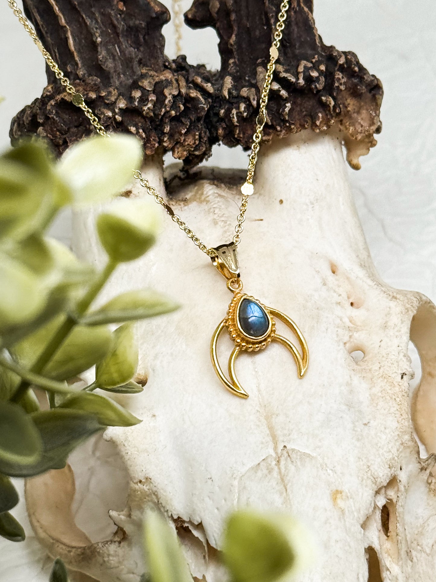 Witches Heart of Moonlight Kette | Gold & Silber | Labradorit