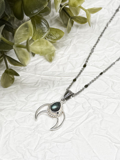 Witches Heart of Moonlight Kette | Gold & Silber | Labradorit