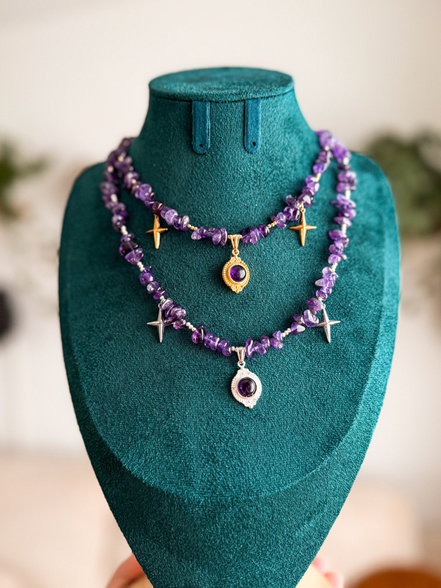 "Amethyst Awakening" Splitterkette | Gold & Silber | Amethyst