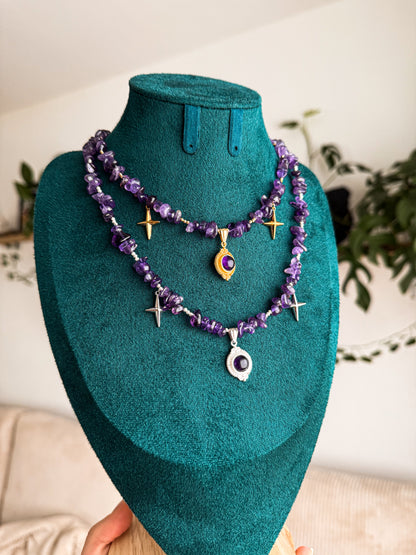 "Amethyst Awakening" Splitterkette | Gold & Silber | Amethyst