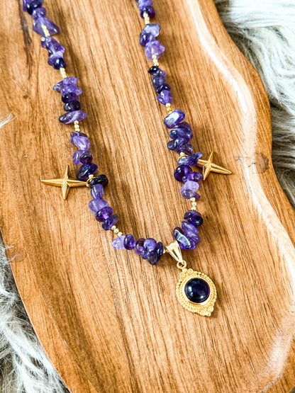 "Amethyst Awakening" Splitterkette | Gold & Silber | Amethyst