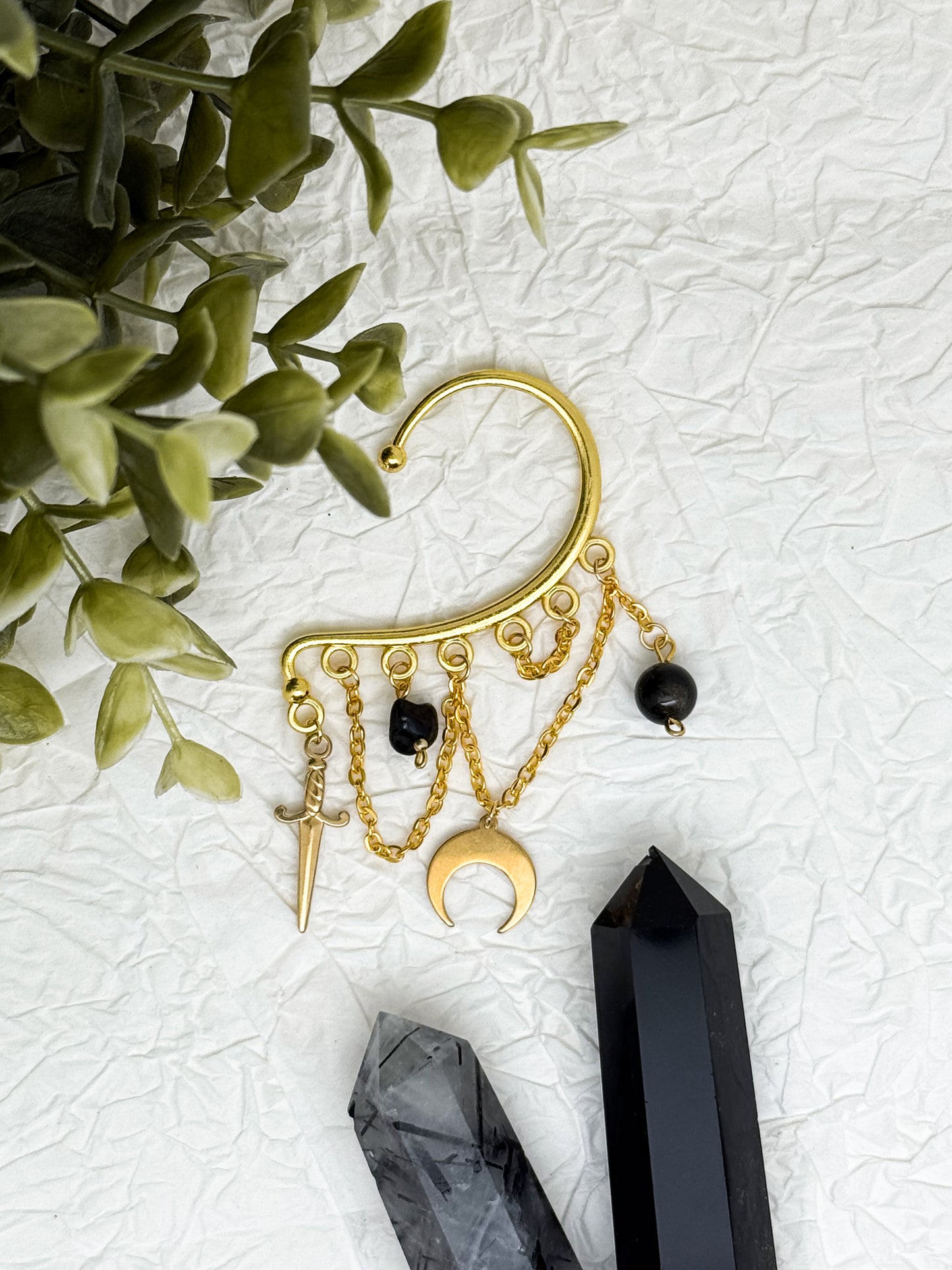 Ohrhaken EINZELN | Ohrmanschette Moonlight Fighter | Ohrringe ohne Ohrlöcher