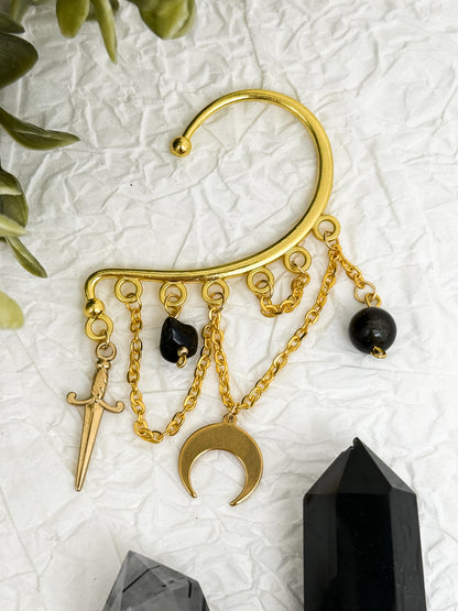 Ohrhaken EINZELN | Ohrmanschette Moonlight Fighter | Ohrringe ohne Ohrlöcher