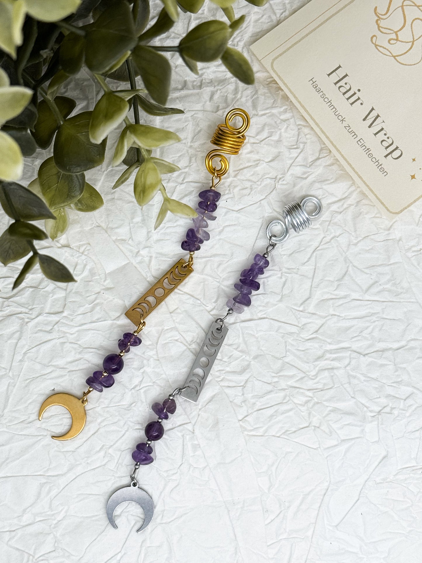 Hair Wrap Moonphases | Dreadschmuck | Amethyst