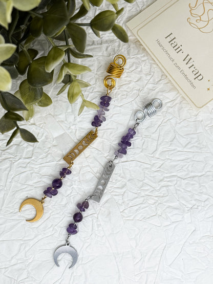 Hair Wrap Moonphases | Dreadschmuck | Amethyst