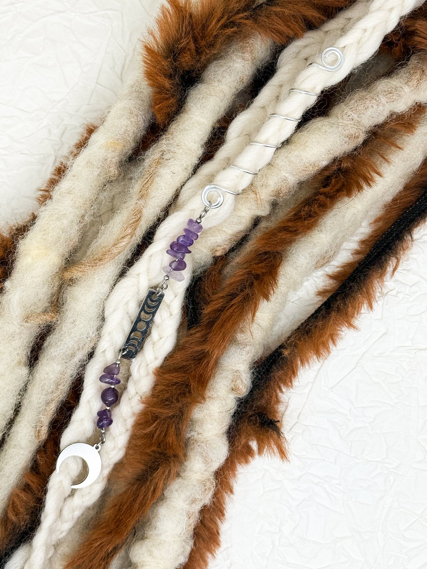Hair Wrap Moonphases | Dreadschmuck | Amethyst