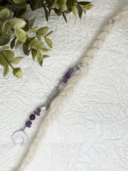 Hair Wrap Moonphases | Dreadschmuck | Amethyst