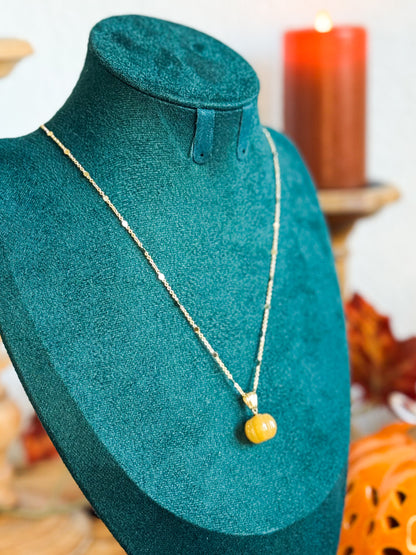 Schlichte Kürbiskette Kette | Gold & Silber | Topas-Jade