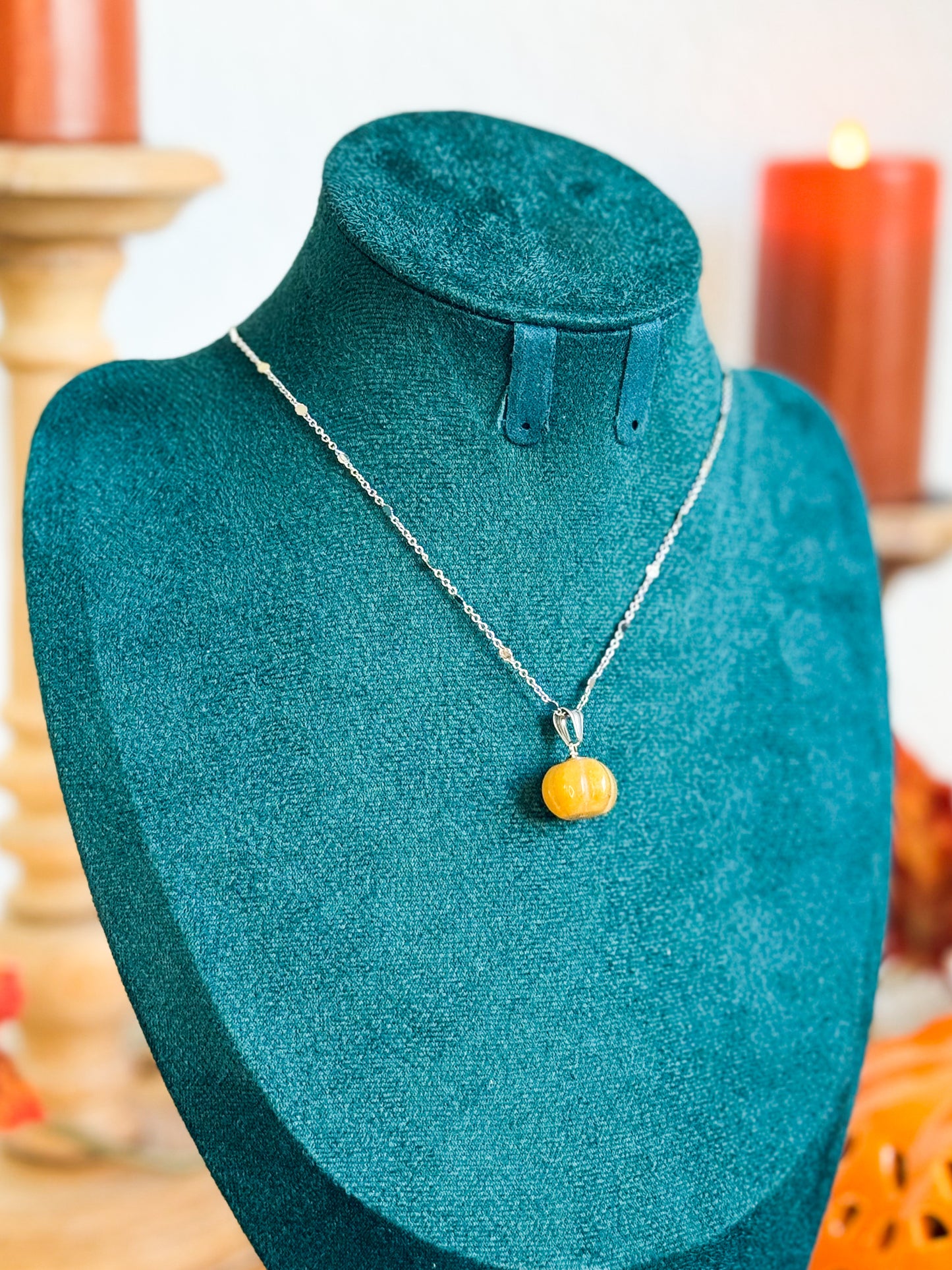 Schlichte Kürbiskette Kette | Gold & Silber | Topas-Jade