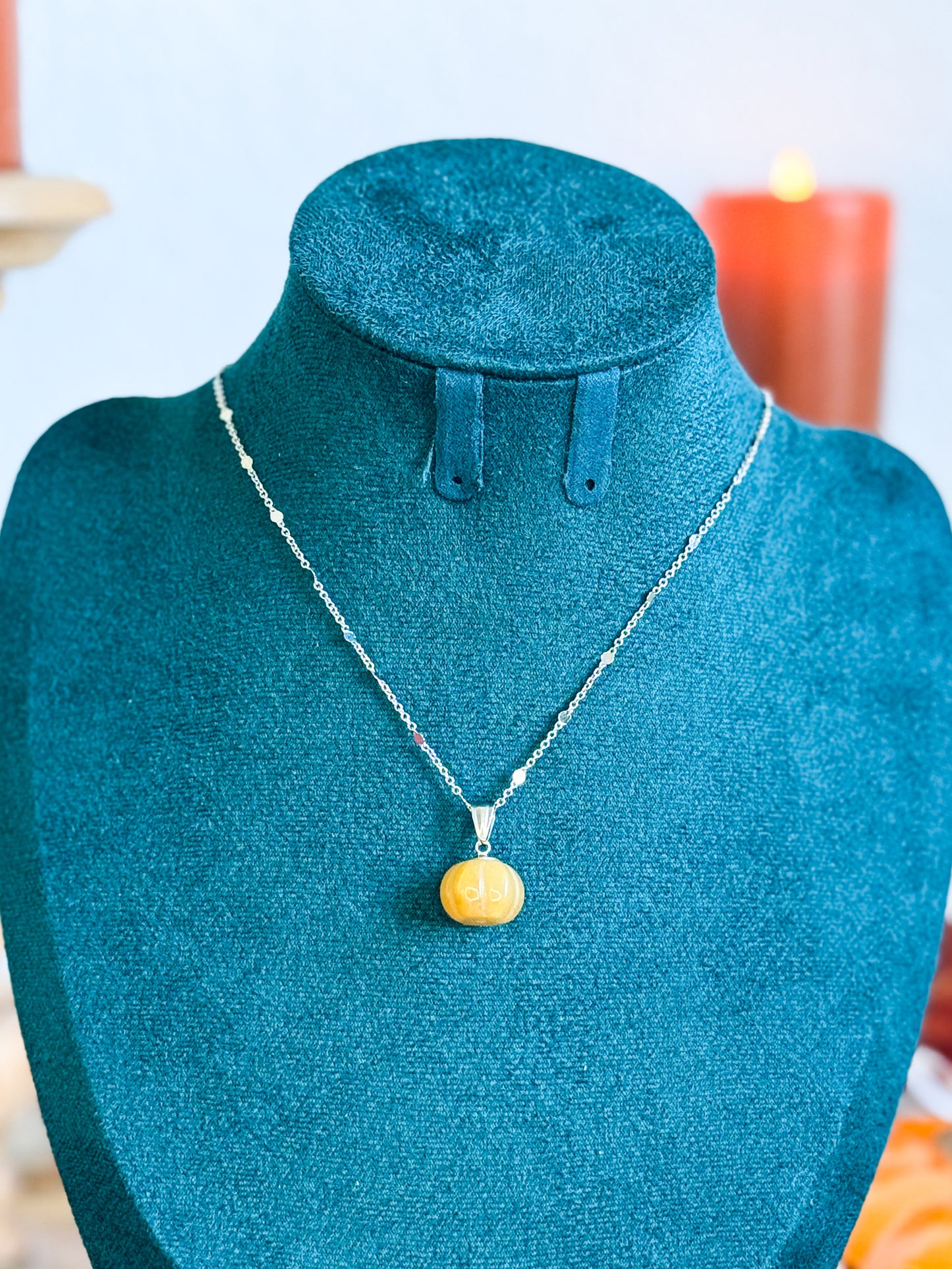 Schlichte Kürbiskette Kette | Gold & Silber | Topas-Jade