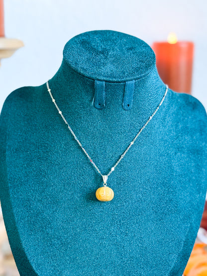 Schlichte Kürbiskette Kette | Gold & Silber | Topas-Jade