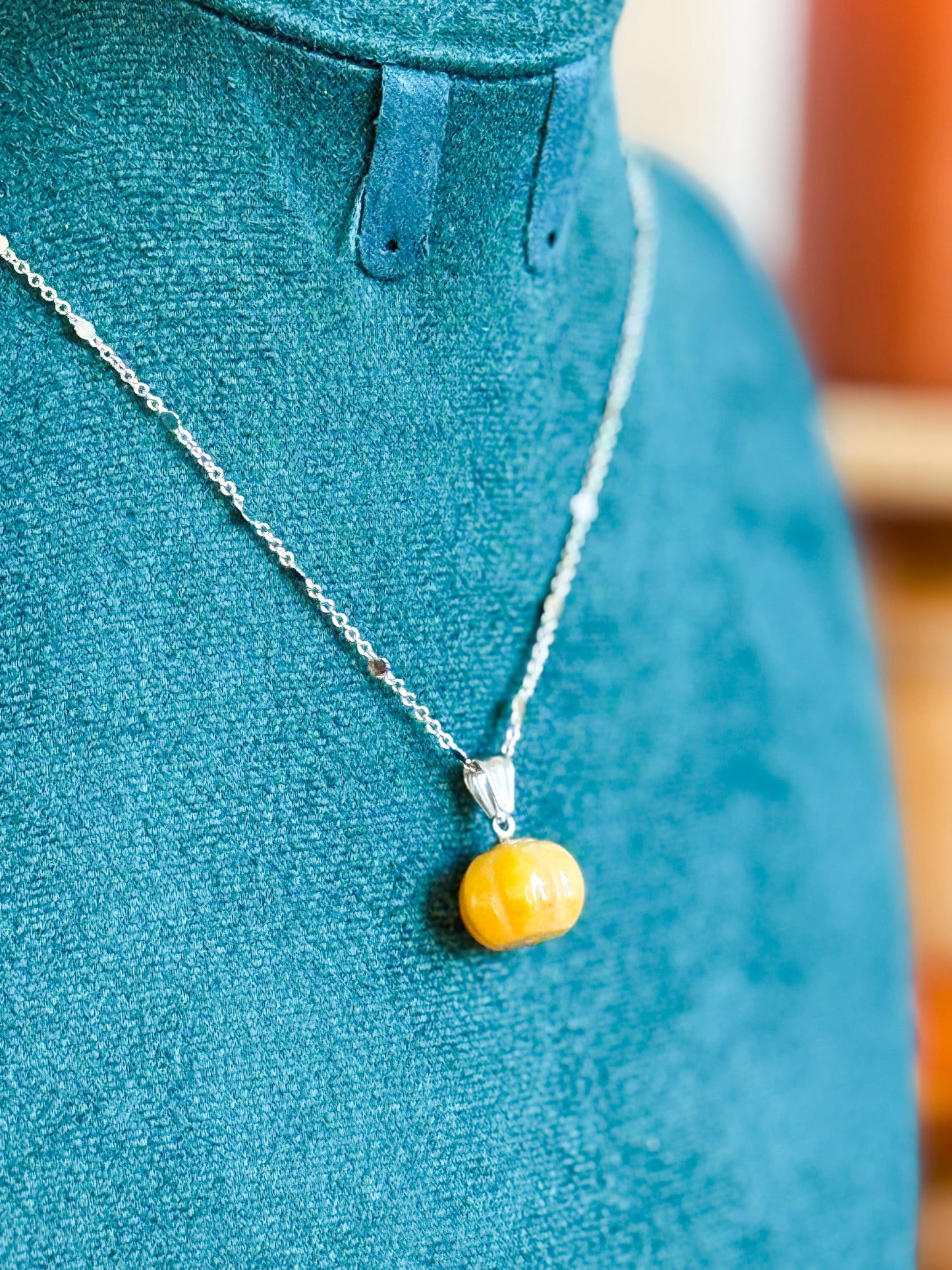 Schlichte Kürbiskette Kette | Gold & Silber | Topas-Jade