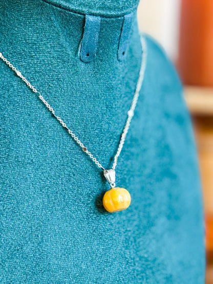 Schlichte Kürbiskette Kette | Gold & Silber | Topas-Jade