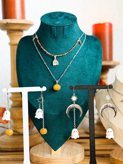 Sunny Boo Earrings - Topas-Jade Kürbis Ohrringe | Gold & Silber | Edelstahl