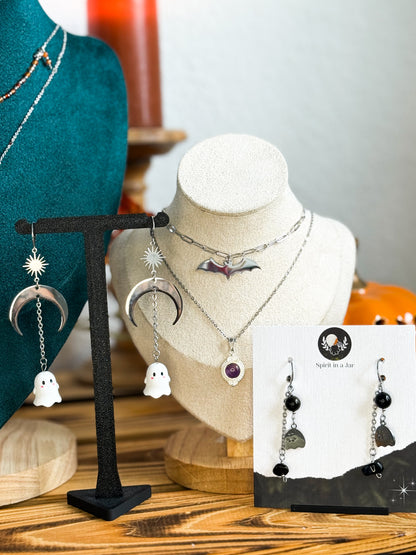 Haunted Obsidian Earrings - Obsidian Ohrringe | Gold & Silber | Edelstahl