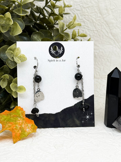 Haunted Obsidian Earrings - Obsidian Ohrringe | Gold & Silber | Edelstahl