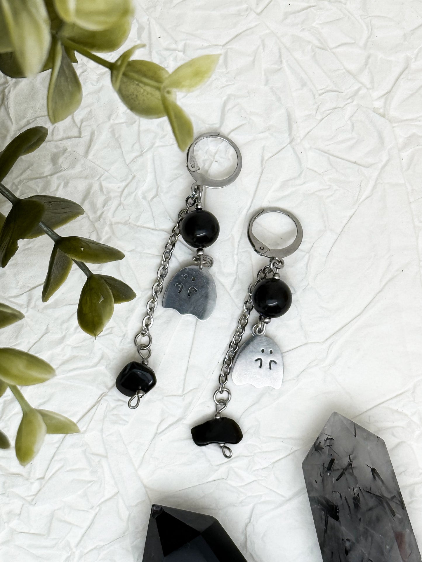 Haunted Obsidian Earrings - Obsidian Ohrringe | Gold & Silber | Edelstahl