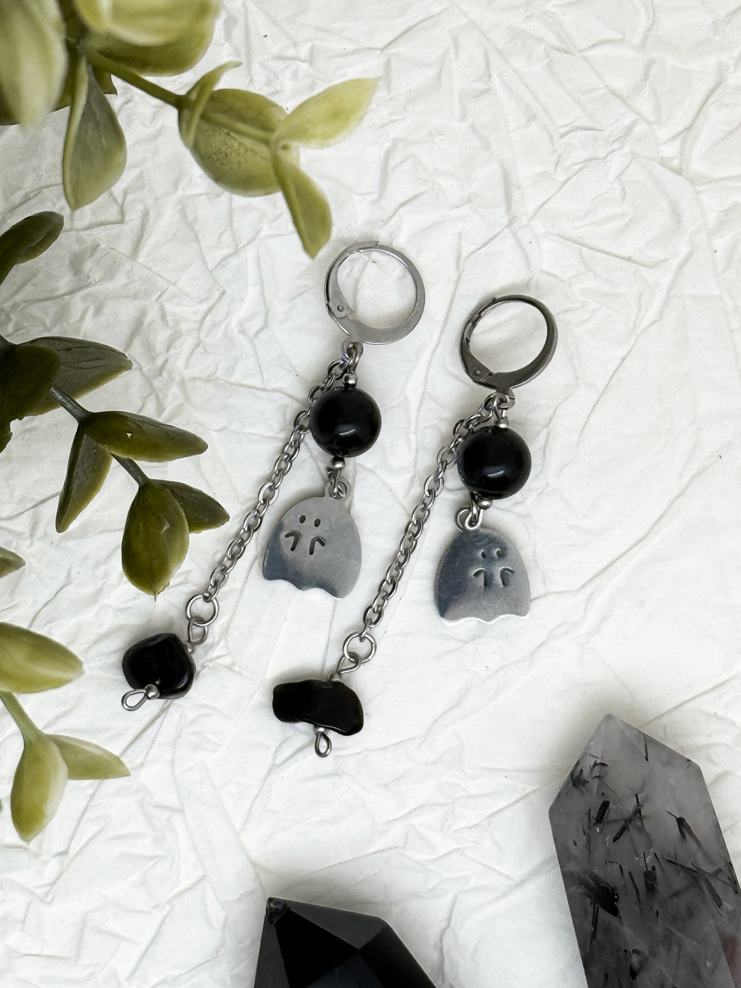 Haunted Obsidian Earrings - Obsidian Ohrringe | Gold & Silber | Edelstahl