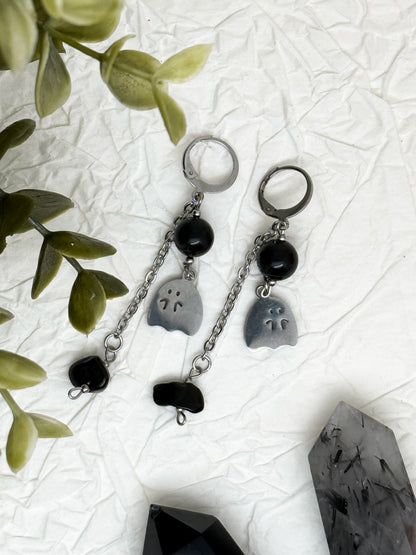 Haunted Obsidian Earrings - Obsidian Ohrringe | Gold & Silber | Edelstahl