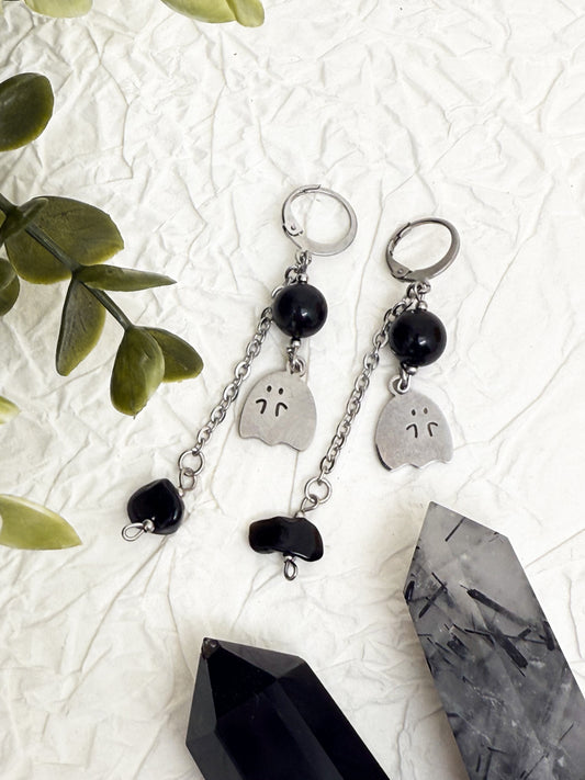 Haunted Obsidian Earrings - Obsidian Ohrringe | Gold & Silber | Edelstahl