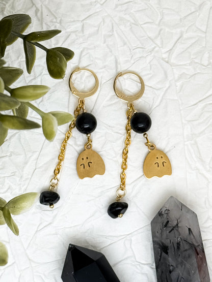 Haunted Obsidian Earrings - Obsidian Ohrringe | Gold & Silber | Edelstahl