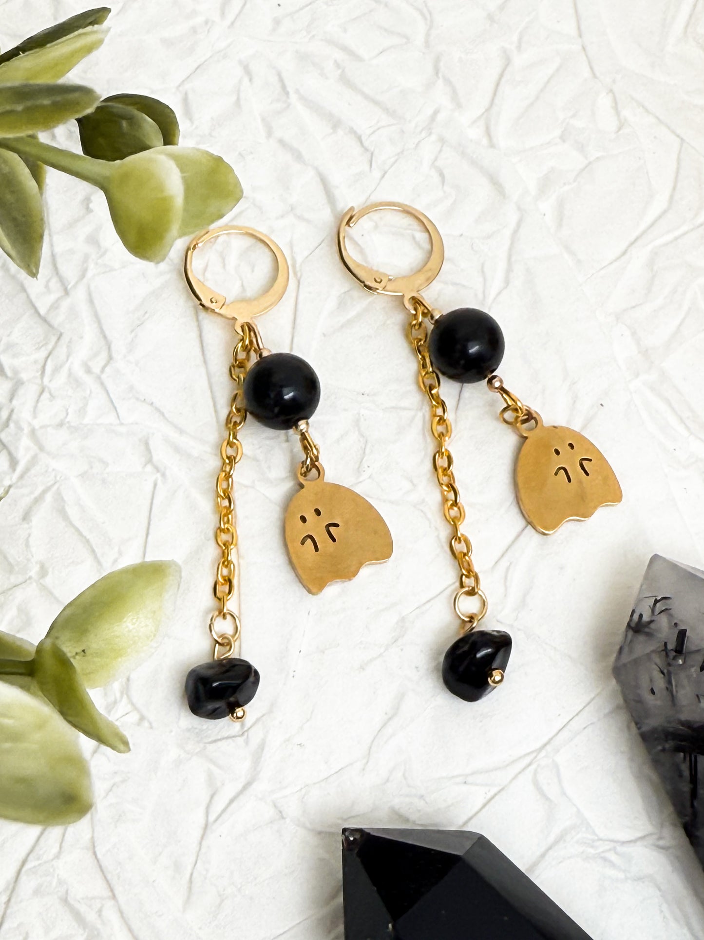 Haunted Obsidian Earrings - Obsidian Ohrringe | Gold & Silber | Edelstahl