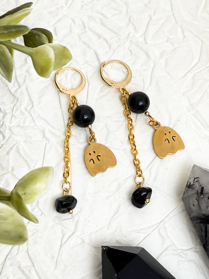 Haunted Obsidian Earrings - Obsidian Ohrringe | Gold & Silber | Edelstahl