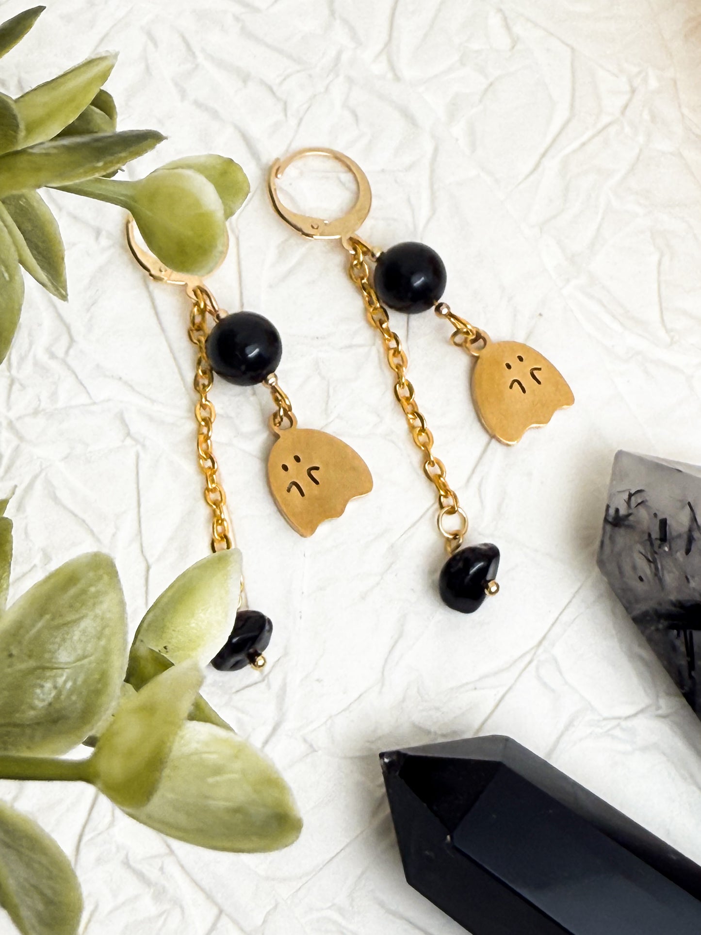 Haunted Obsidian Earrings - Obsidian Ohrringe | Gold & Silber | Edelstahl