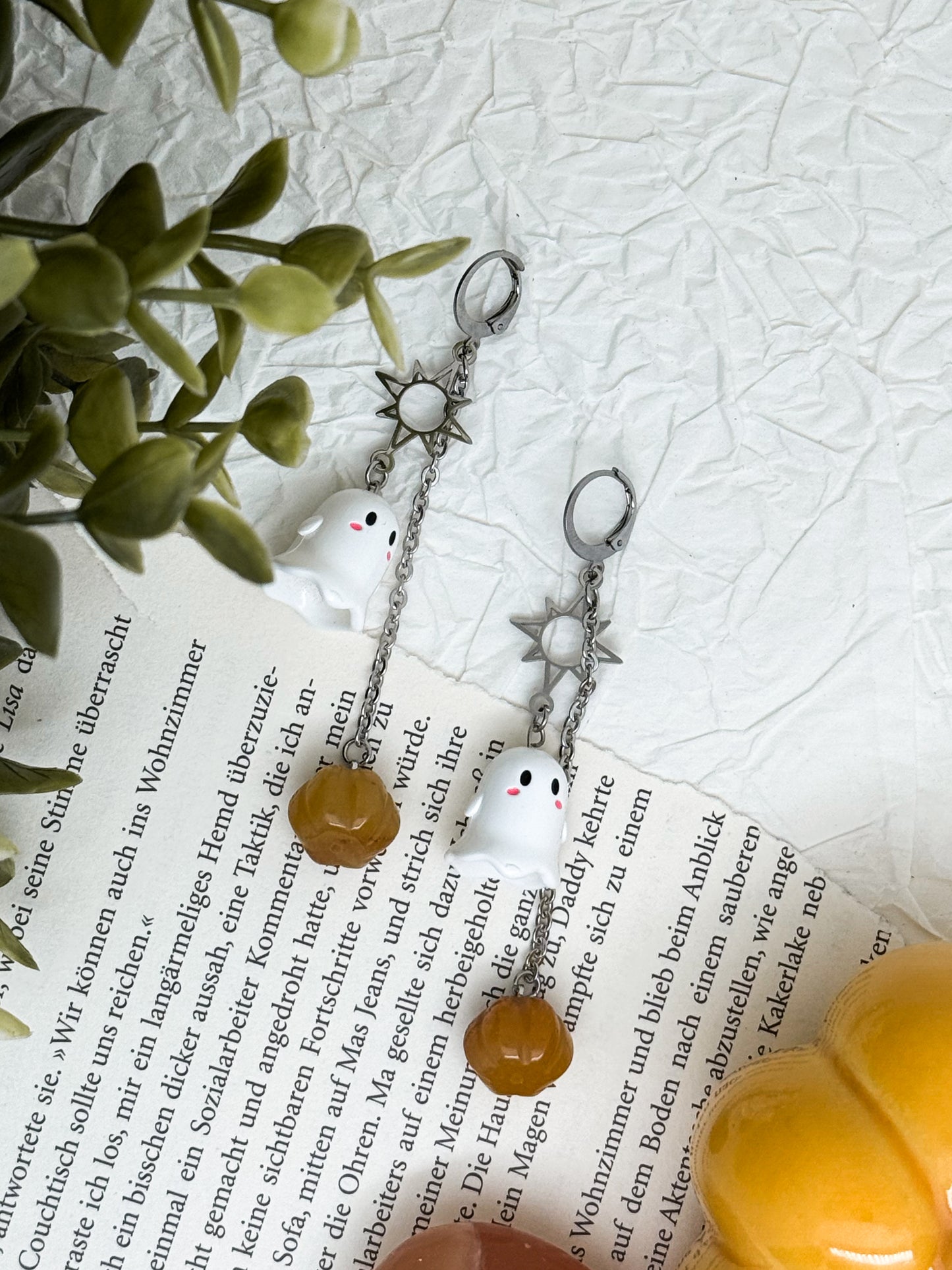 Sunny Boo Earrings - Topas-Jade Kürbis Ohrringe | Gold & Silber | Edelstahl