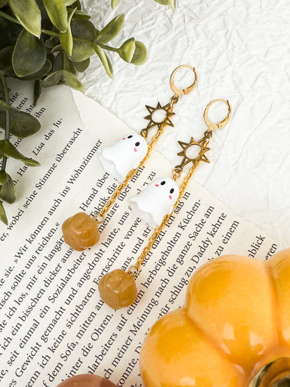 Sunny Boo Earrings - Topas-Jade Kürbis Ohrringe | Gold & Silber | Edelstahl