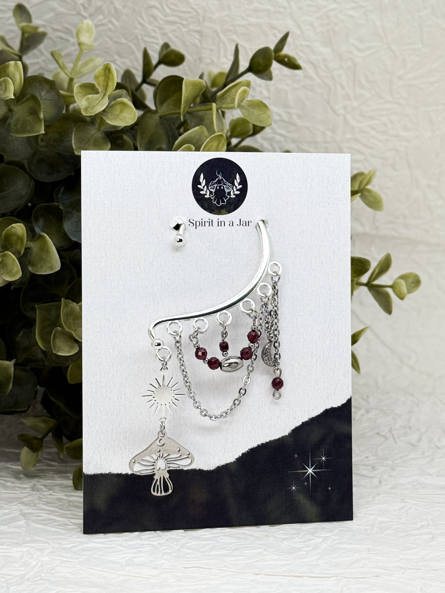 Ohrhaken EINZELN | Ohrmanschette fly agaric | Ohrringe ohne Ohrlöcher