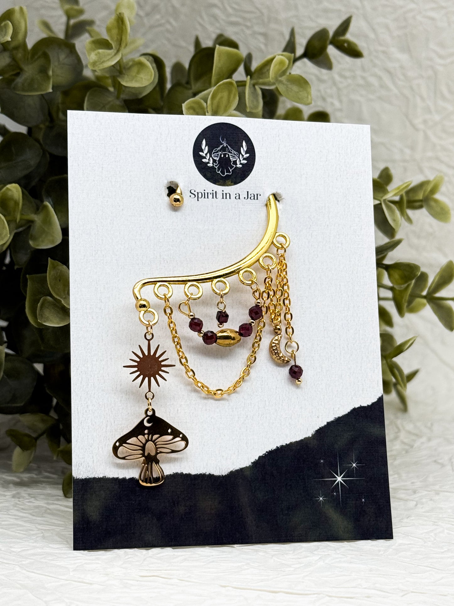 Ohrhaken EINZELN | Ohrmanschette fly agaric | Ohrringe ohne Ohrlöcher