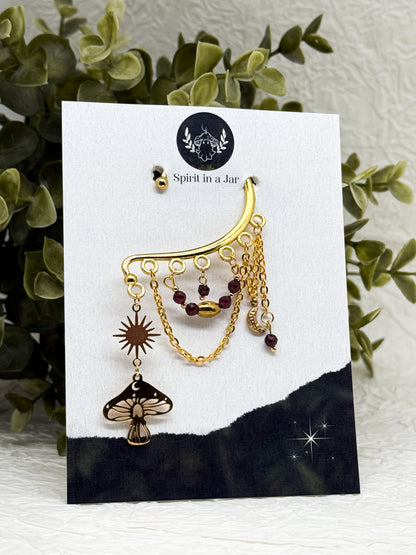 Ohrhaken EINZELN | Ohrmanschette fly agaric | Ohrringe ohne Ohrlöcher