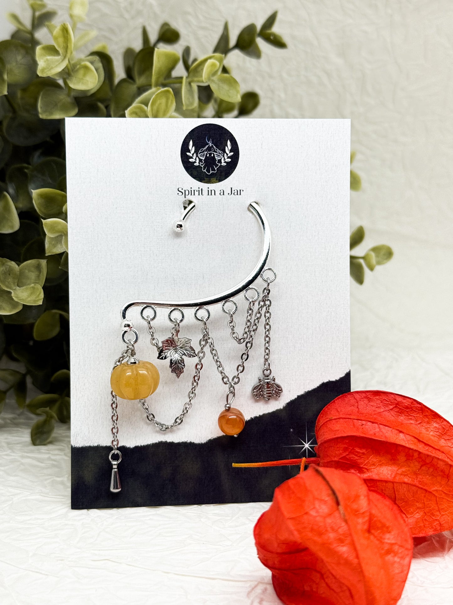 Ohrhaken EINZELN | Ohrmanschette Pumpkin Spice | Ohrringe ohne Ohrlöcher