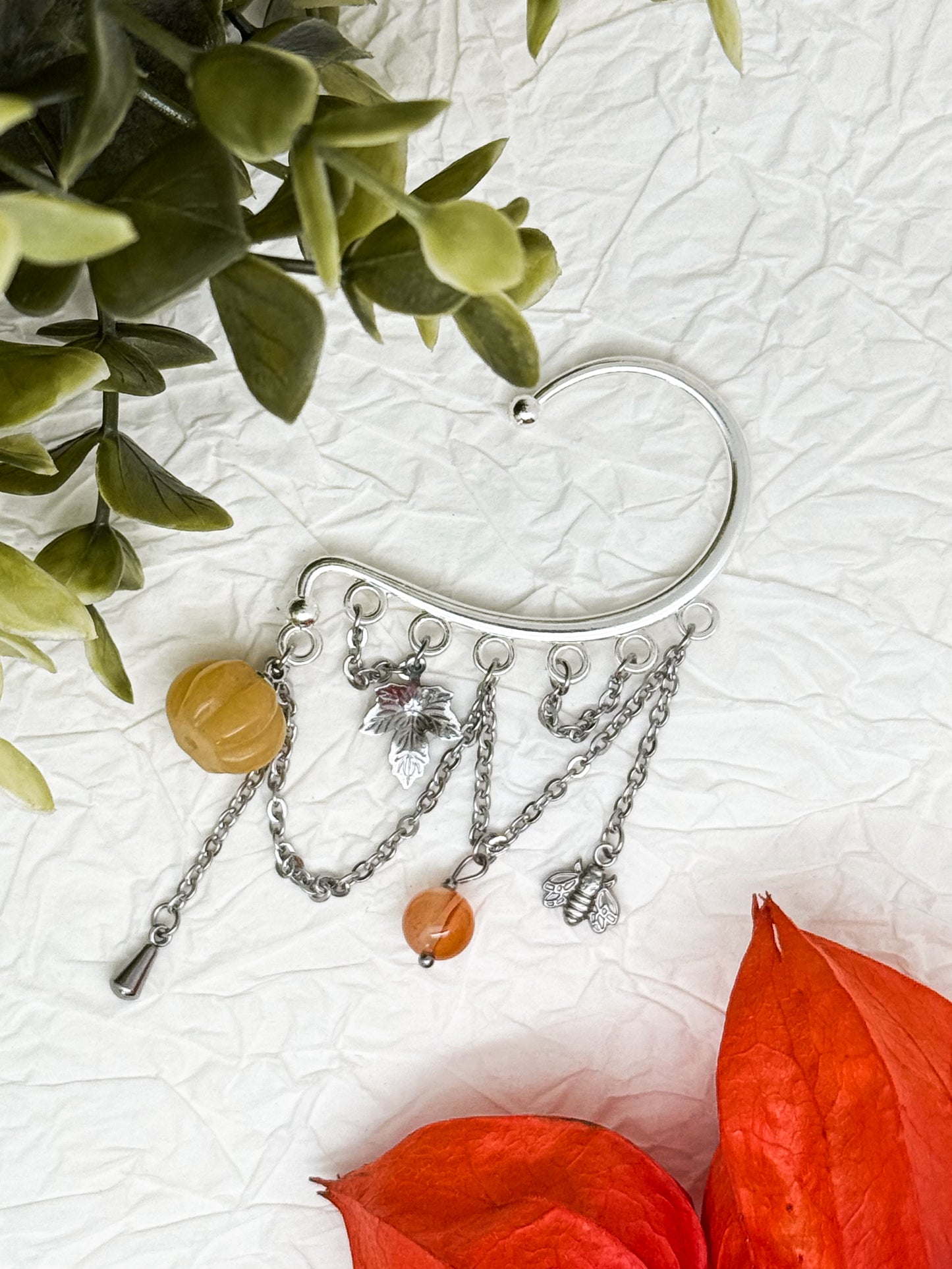 Ohrhaken EINZELN | Ohrmanschette Pumpkin Spice | Ohrringe ohne Ohrlöcher