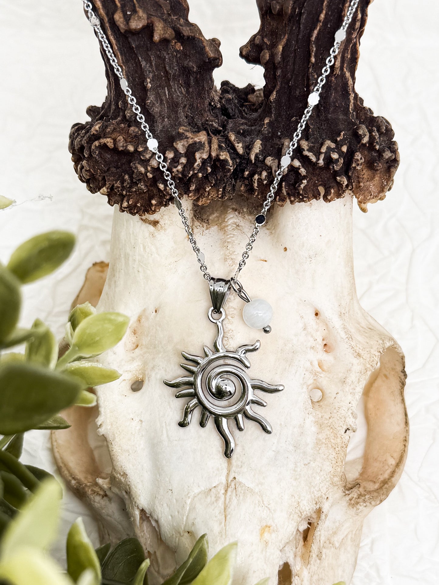 Sunlit Whisper Kette | Gold & Silber | Mondstein