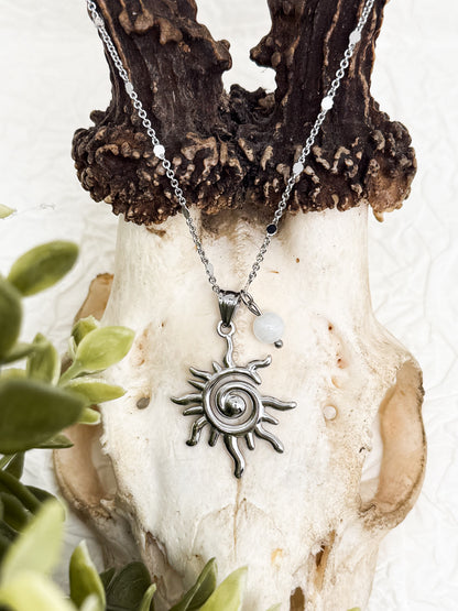 Sunlit Whisper Kette | Gold & Silber | Mondstein