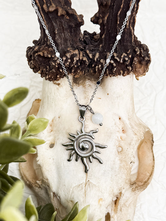 Sunlit Whisper Kette | Gold & Silber | Mondstein