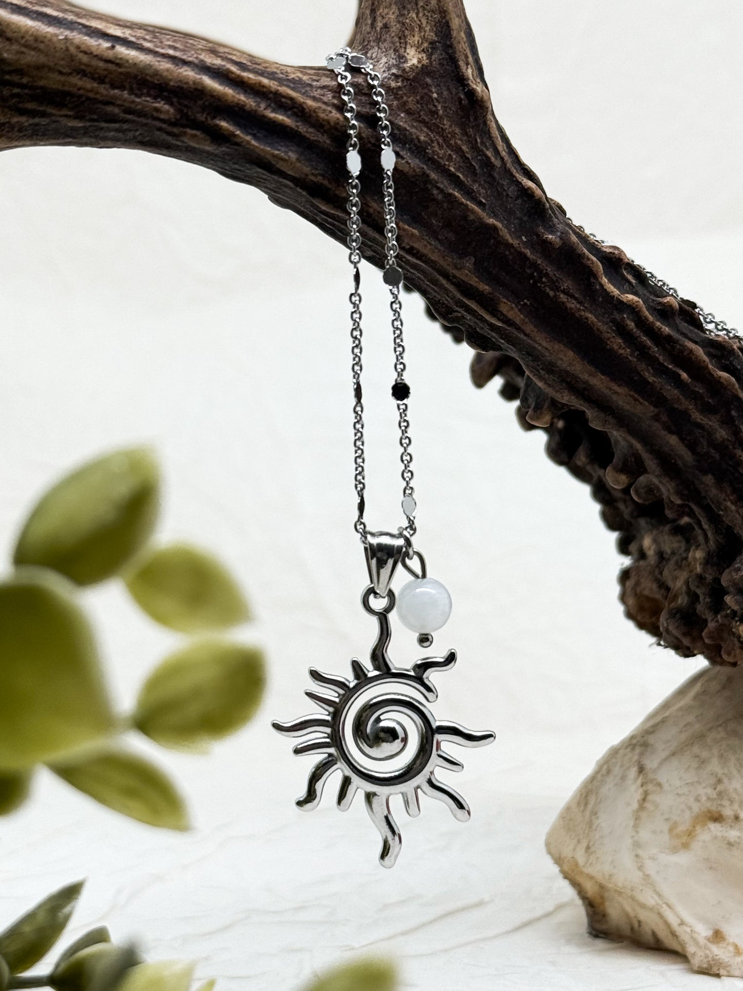 Sunlit Whisper Kette | Gold & Silber | Mondstein