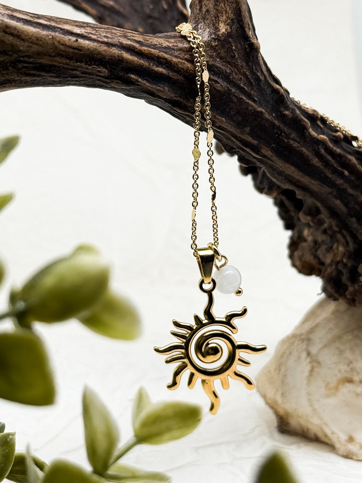 Sunlit Whisper Kette | Gold & Silber | Mondstein