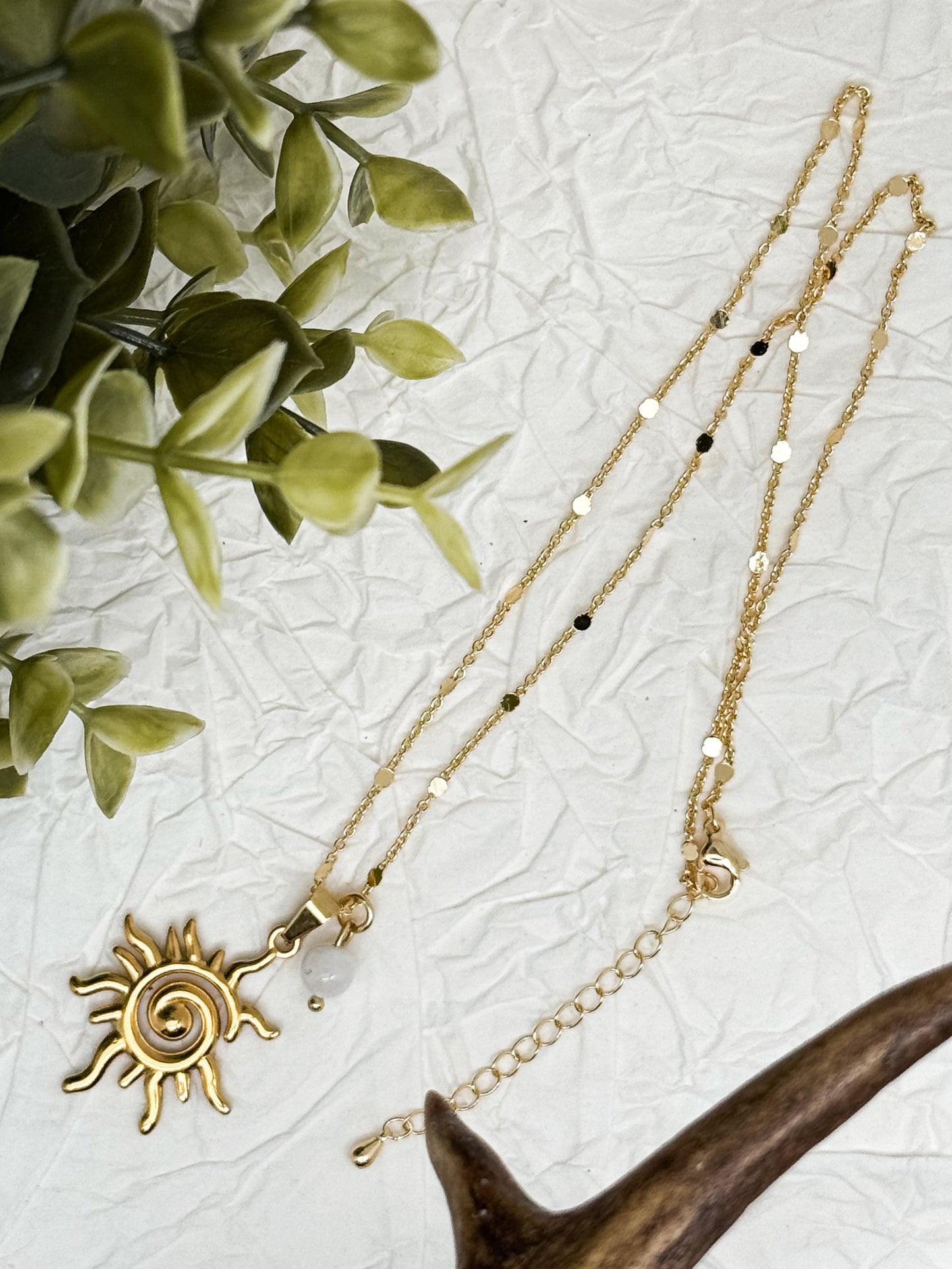 Sunlit Whisper Kette | Gold & Silber | Mondstein